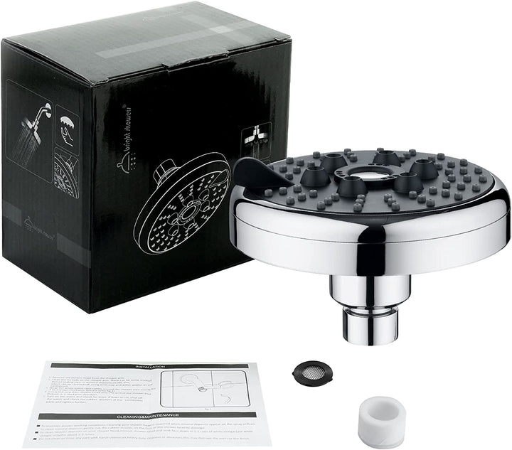 3 Spray Fixed Rainfall Shower Head with Adjustable Metal Swivel Ball Joint - brightshowers